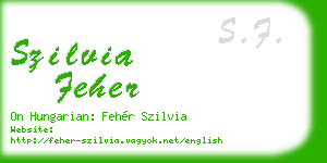 szilvia feher business card
